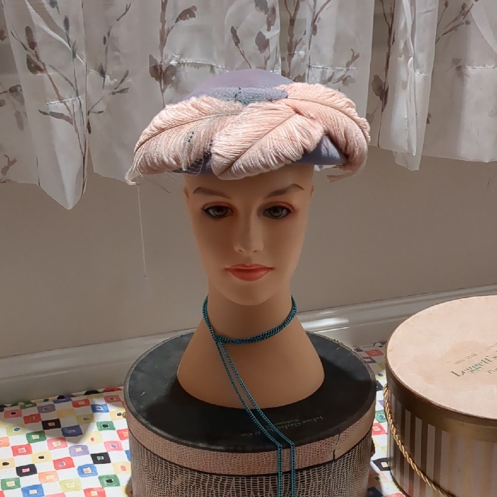 Elegant vintage Pink and Purple Women's Hat